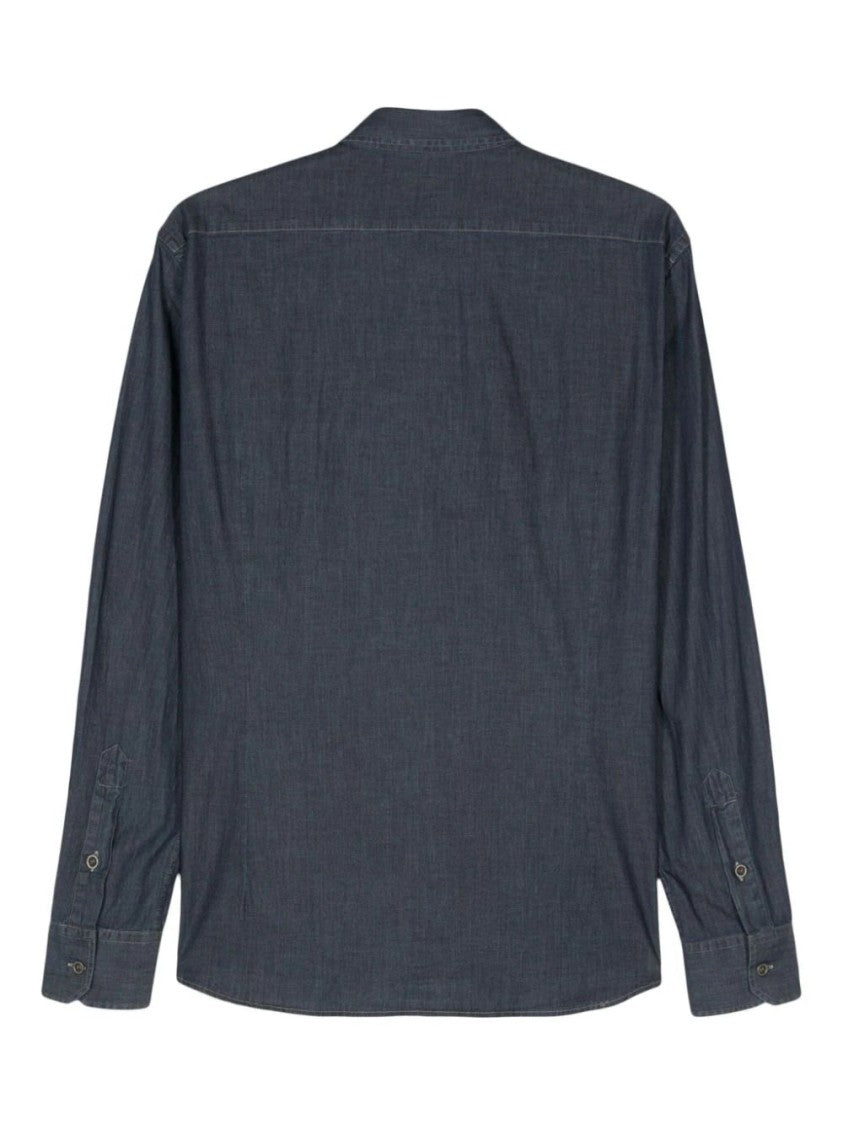 Peserico Contrast-Stitching Denim Shirt