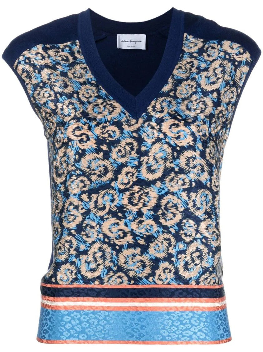 Salvatore Ferragamo Without Sleeves V-Neck Sweater