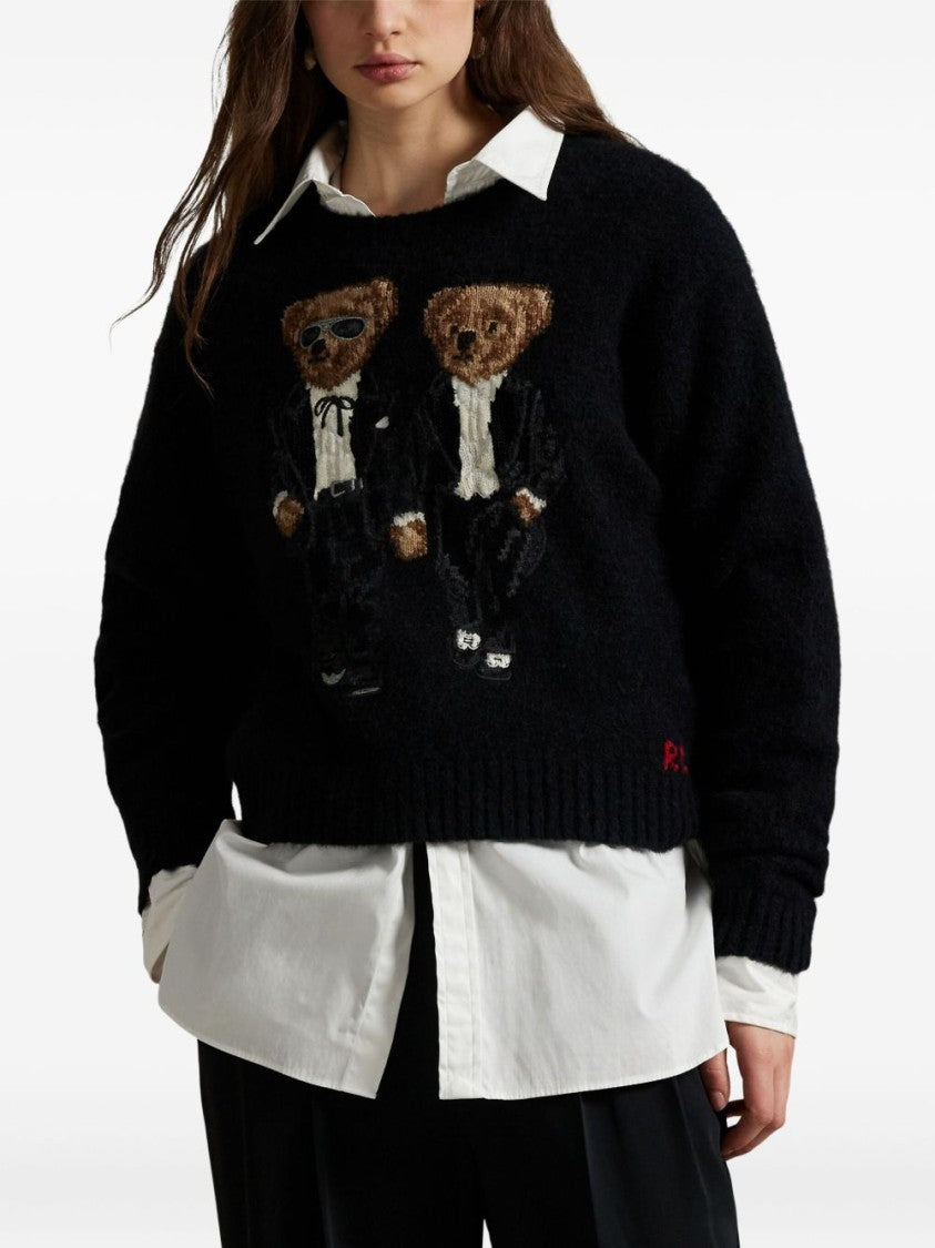 Polo Ralph Lauren Classic Black Sweater With Ribbed Cuffs And Hem