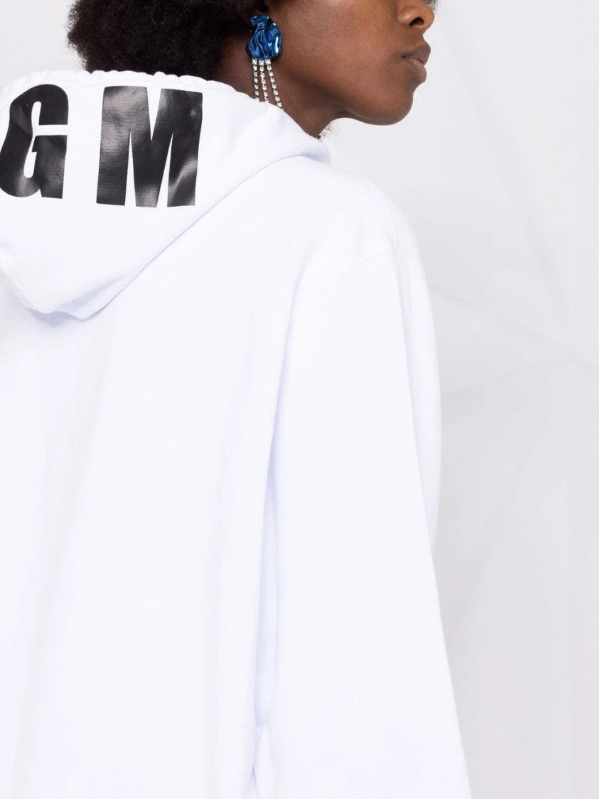 Msgm Logo-Print Cotton Hoodie
