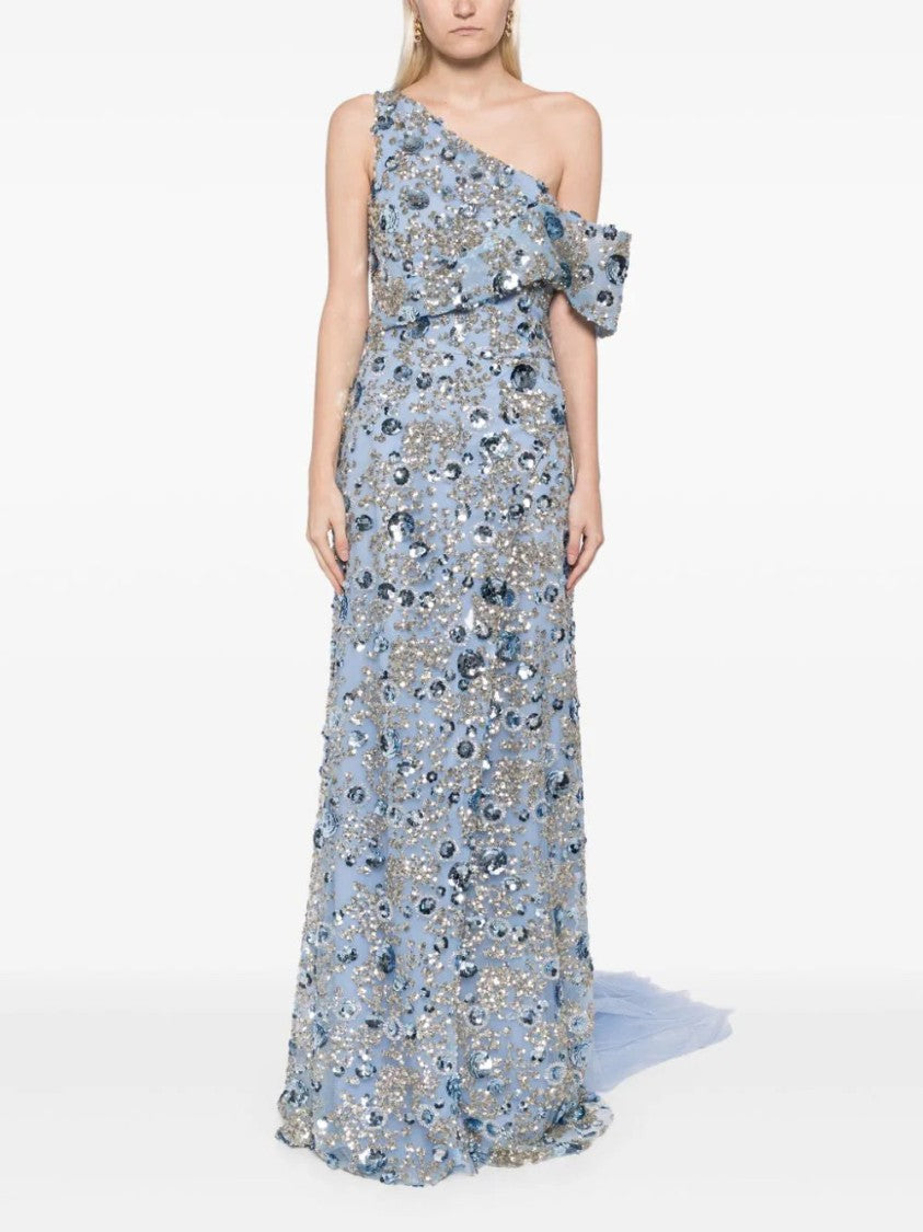 Saiid Kobeisy Tulle Dress, With Envelope Skirt And Off-Shoulder Sleeve And Tulle Tail