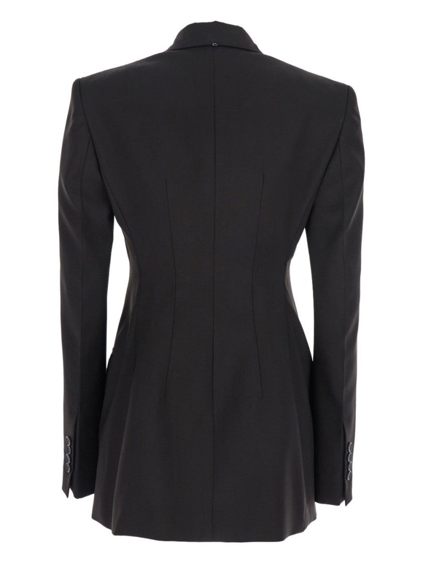 Sportmax Tailored Black Jacket With Peak Lapels And Flap Pockets