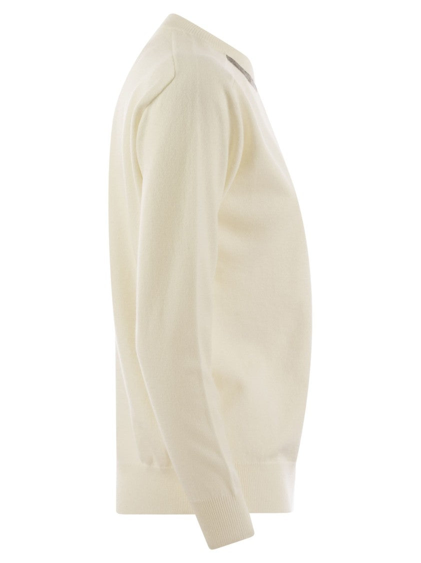 Brunello Cucinelli Cashmere Sweater With Neck Jewel