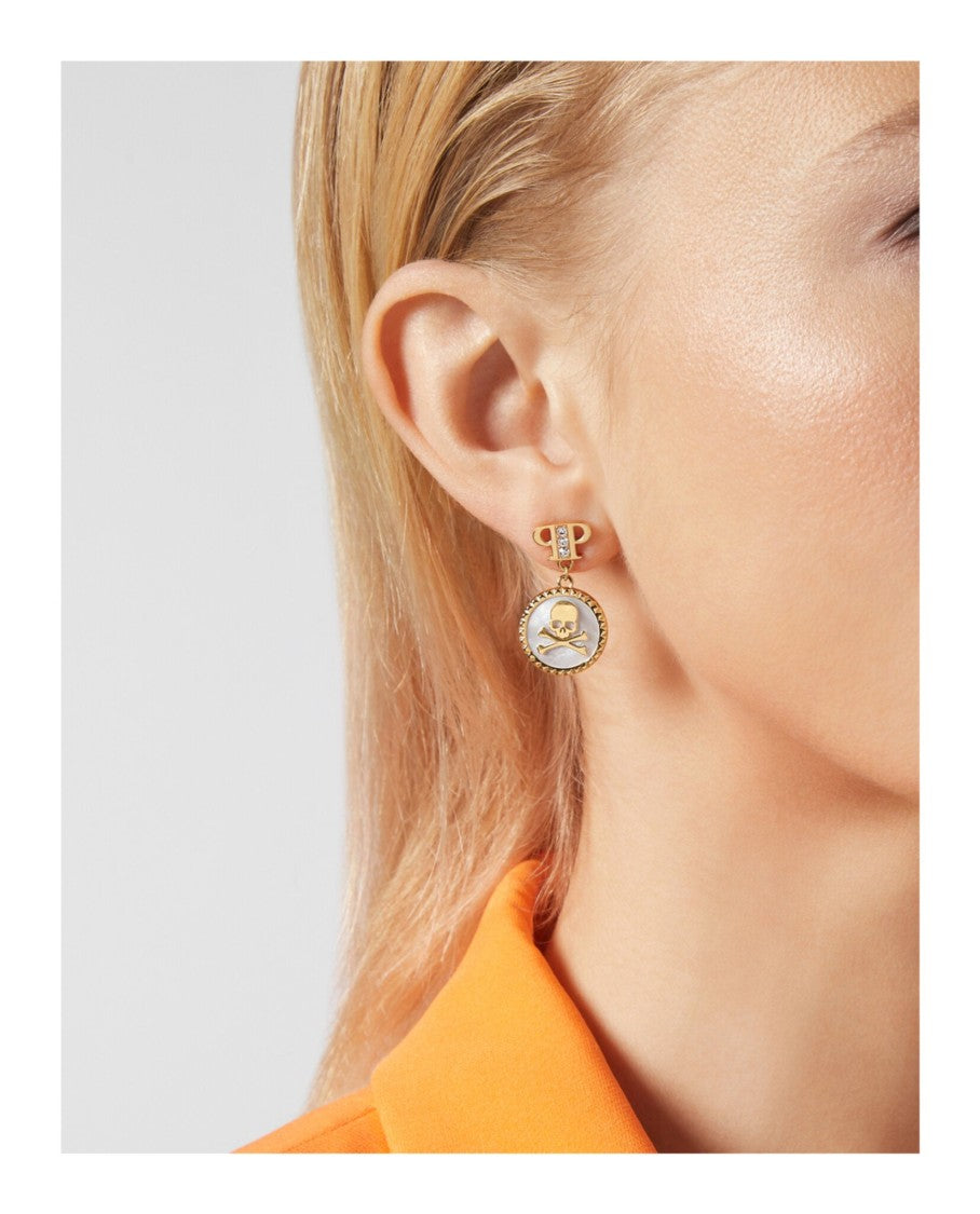 Philipp Plein Plein Mini Logo Crystal Dangle Earrings