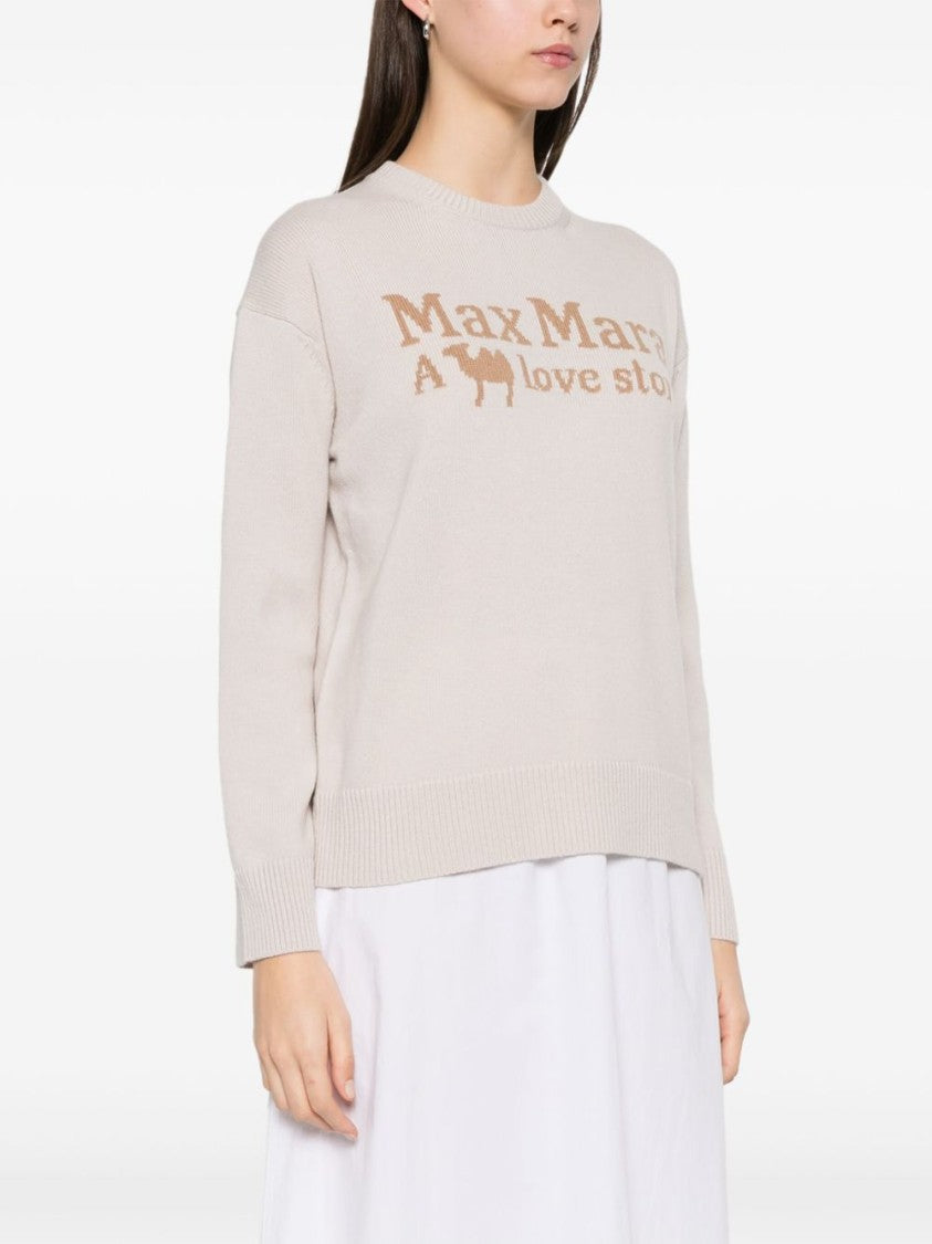 Max Mara Relaxed Fit Knit Sweater With Whimsical Graphic Design