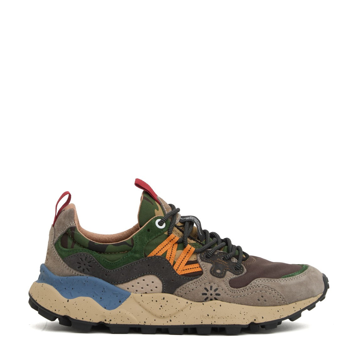Flower Mountain Chunky Sneakers With Floral Perforations And Rubber Sole