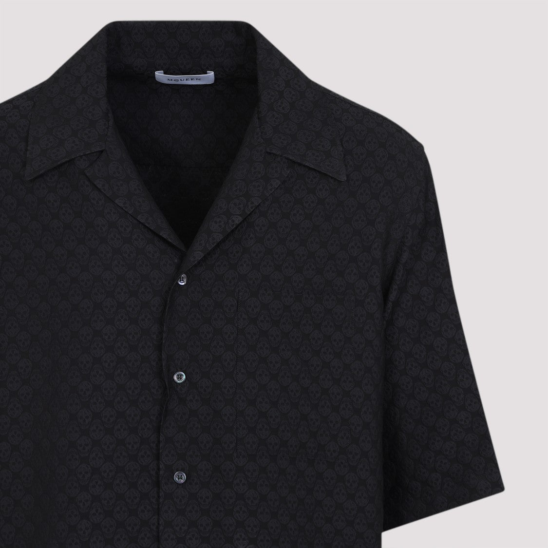 Alexander Mcqueen Camp Collar Hawaiian Black Viscose Shirt