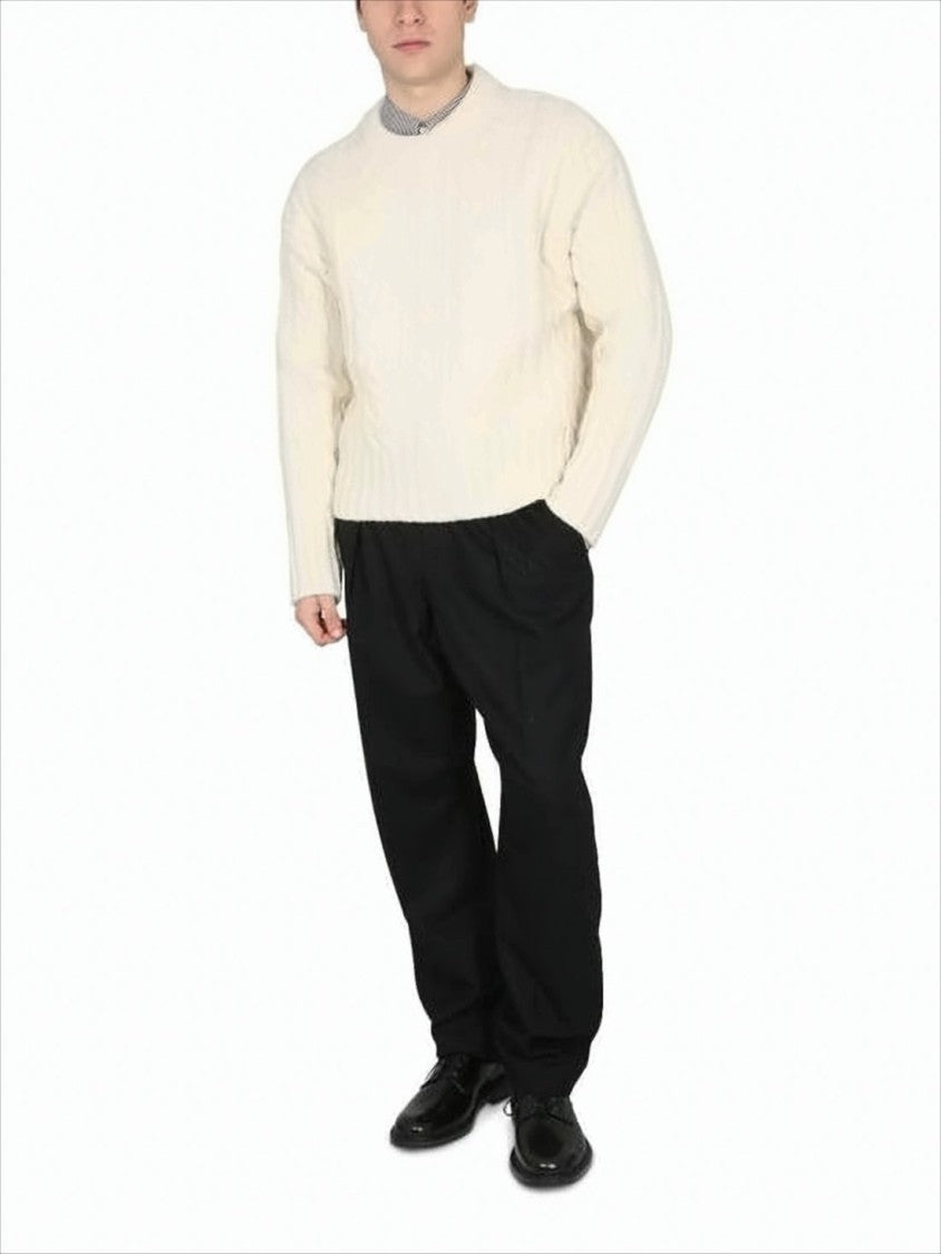 Ami Knit Sweater With Classic Cable Design