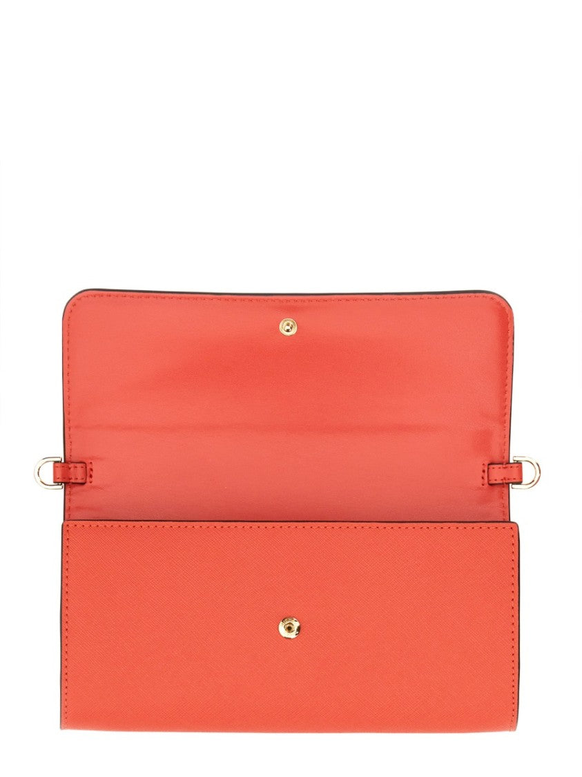 Michael Michael Kors Cow Leather Wallet With Detachable Shoulder Strap