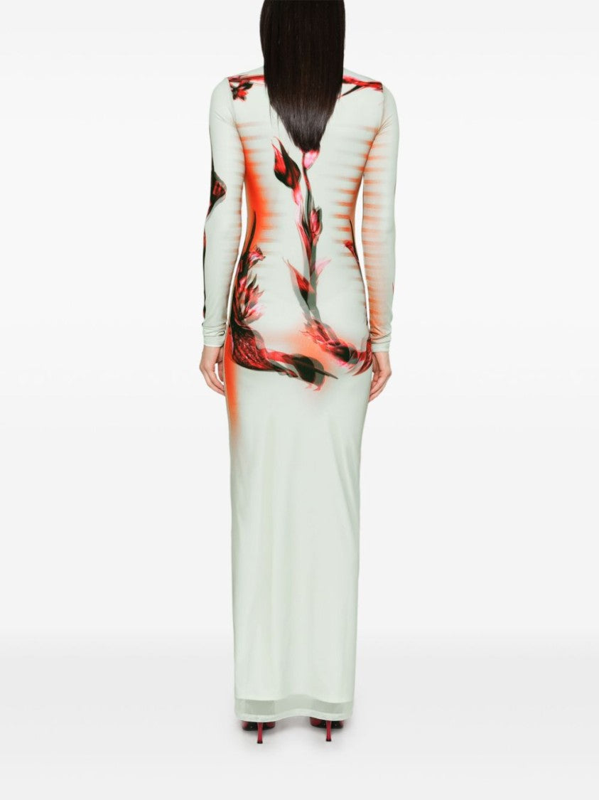 Jean Paul Gaultier Floral Print Long Dress