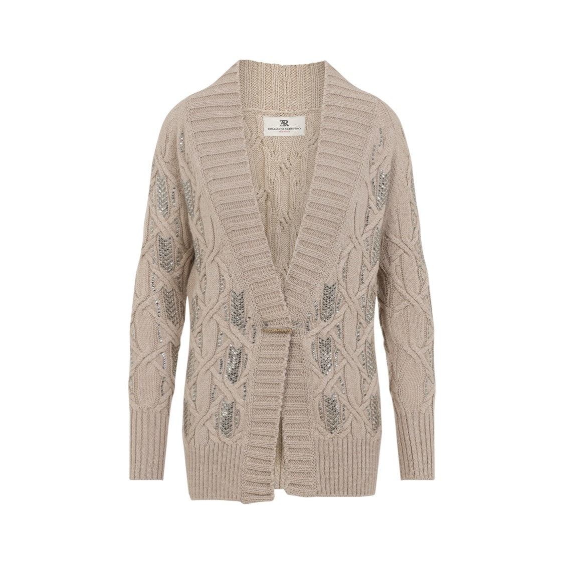 Ermanno Scervino Beige Virgin Wool Cardigan