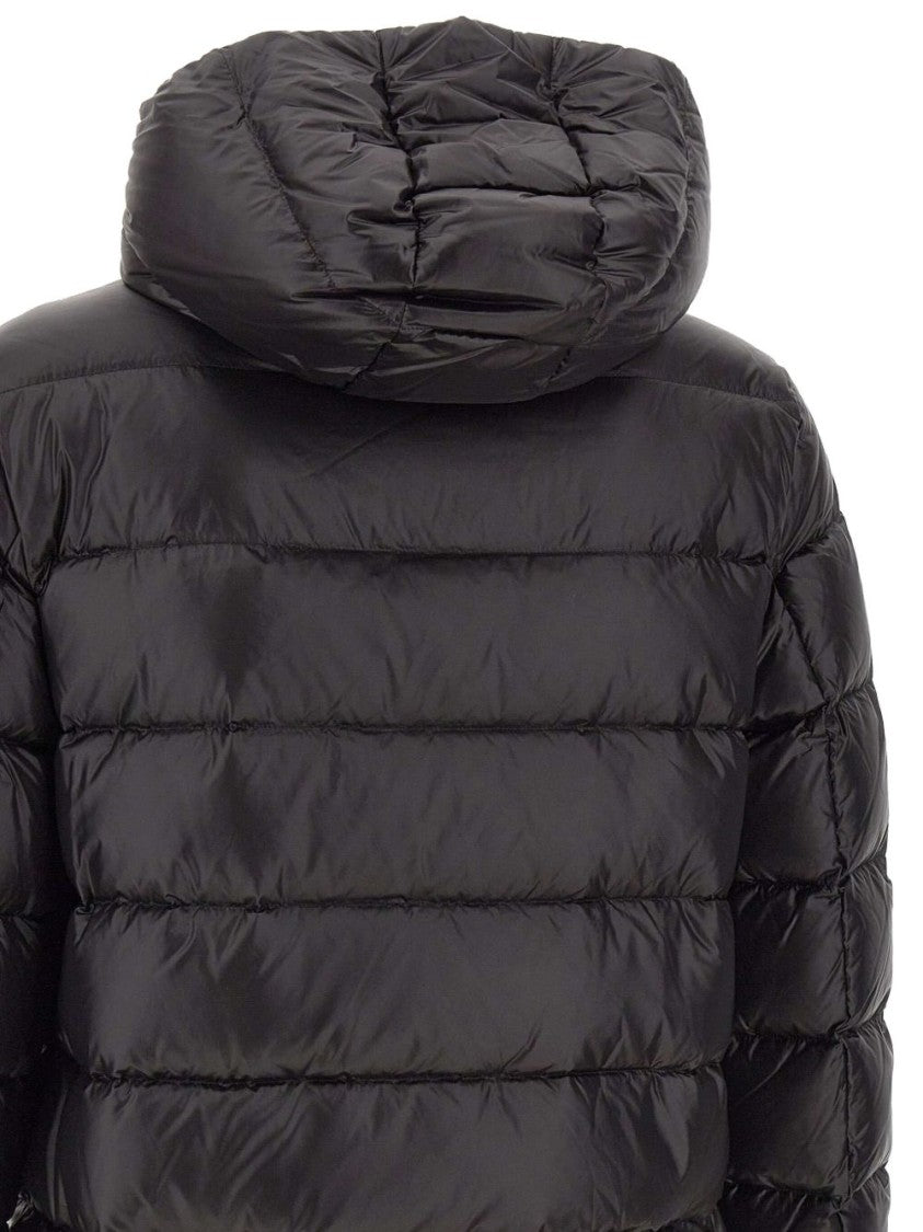 Peuterey Quilted Black Jacket With Padded Hood