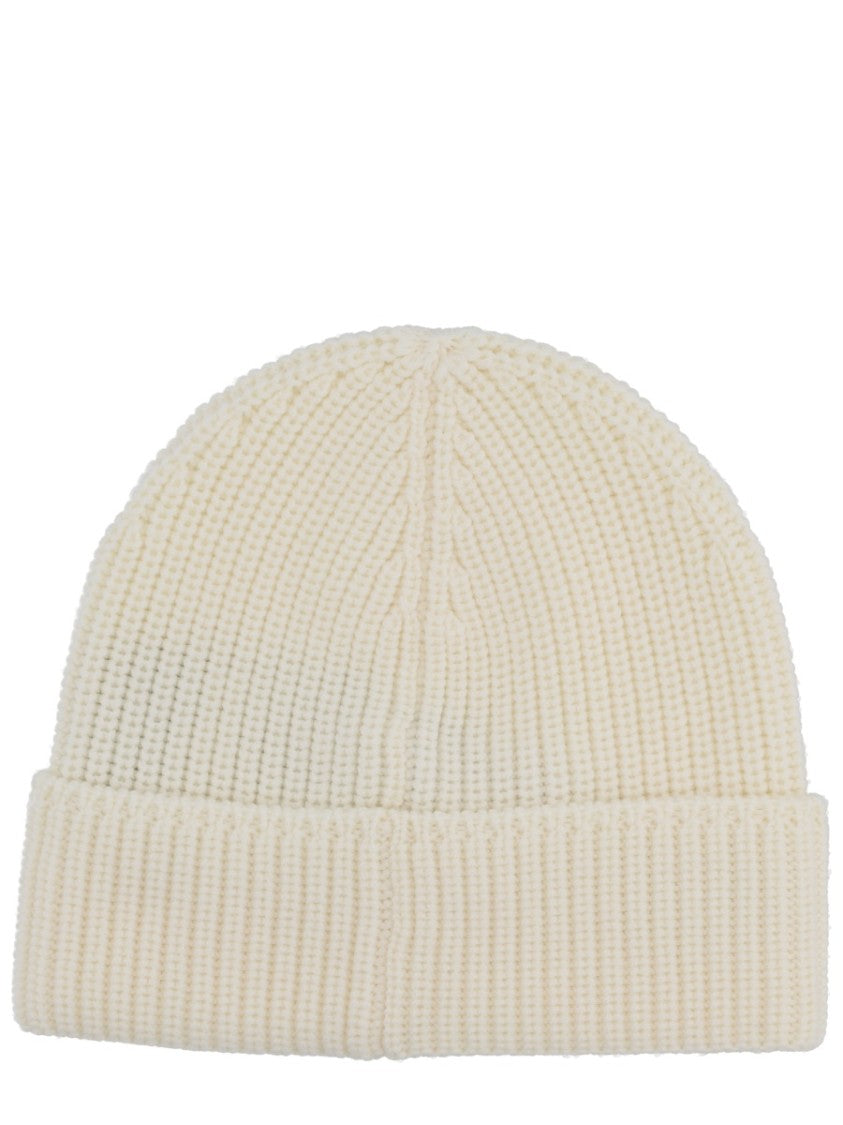 Canada Goose Ribbed Knit Beanie With Logo Patch