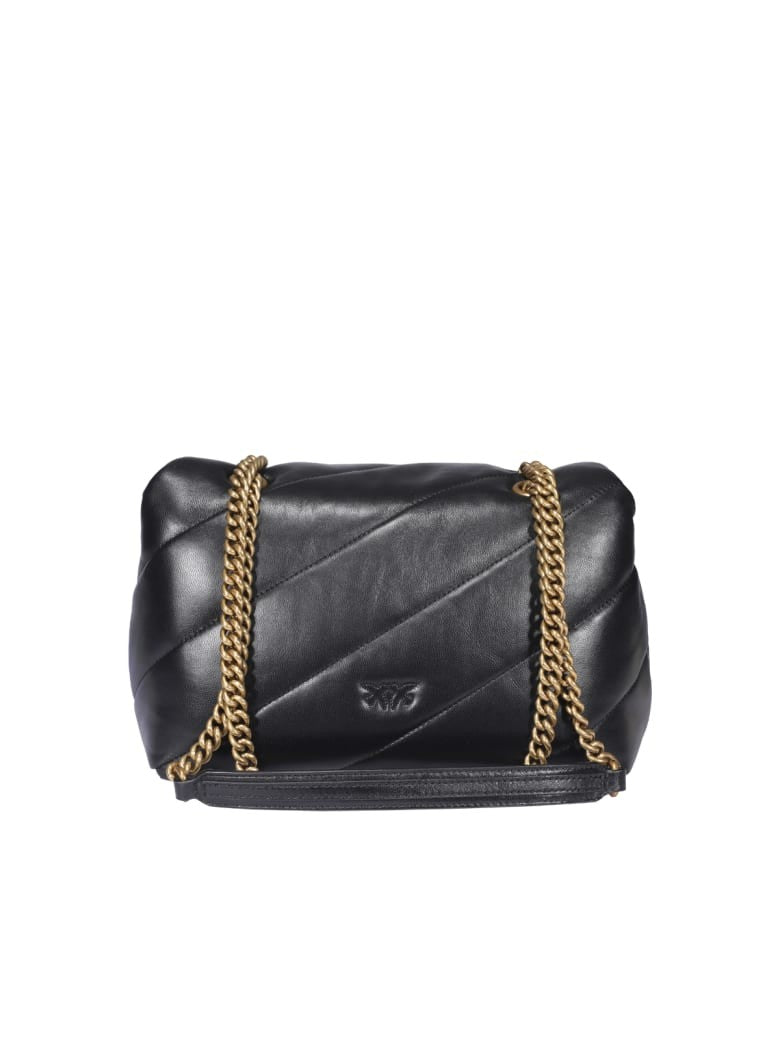 Pinko Black Quilted Shoulder Bag