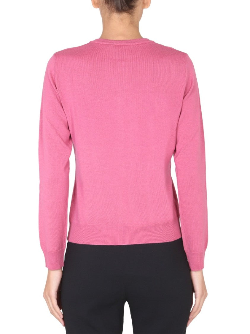 Boutique Moschino Finely Knit Virgin Wool Cardigan