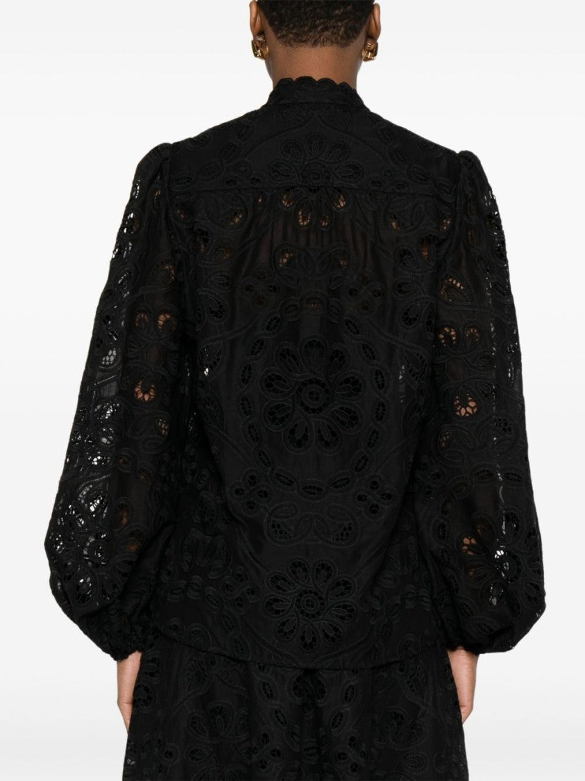 Zimmermann Mock Neck Black Shirt