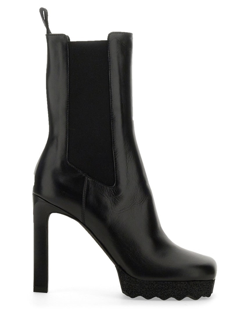 Off-White Ankle-Height Leather Chelsea Boots