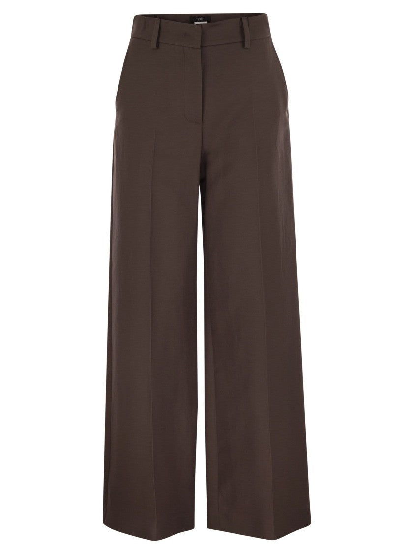 Max Mara Ballo - Technical Cotton Palazzo Trousers