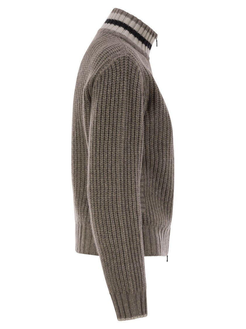 Brunello Cucinelli Cashmere Cardigan With Shiny Trims