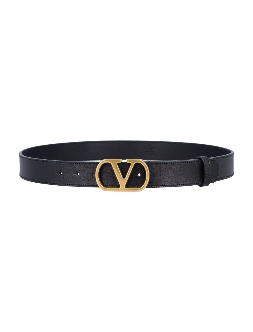 Valentino Garavani V Logo Signature 3Cm Gold Belt