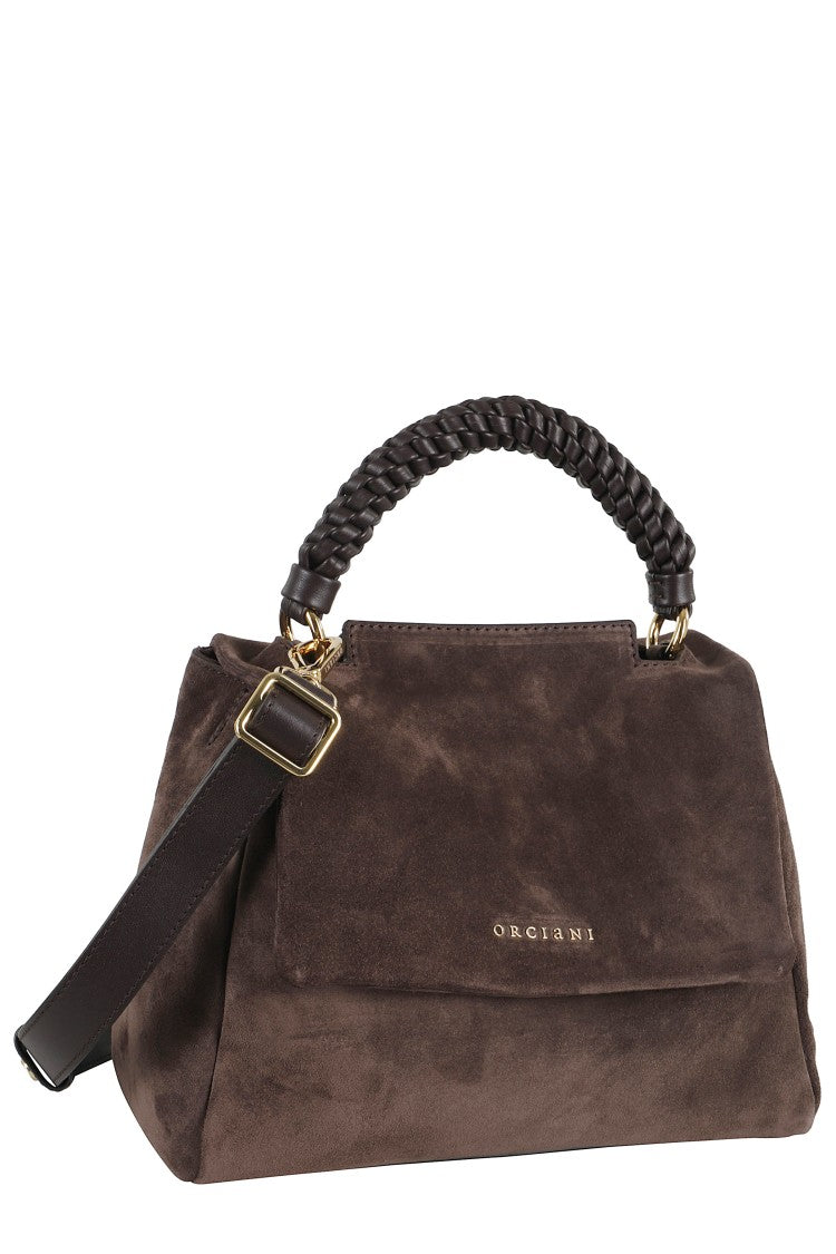 Orciani Braided Handle Suede Shoulder Bag