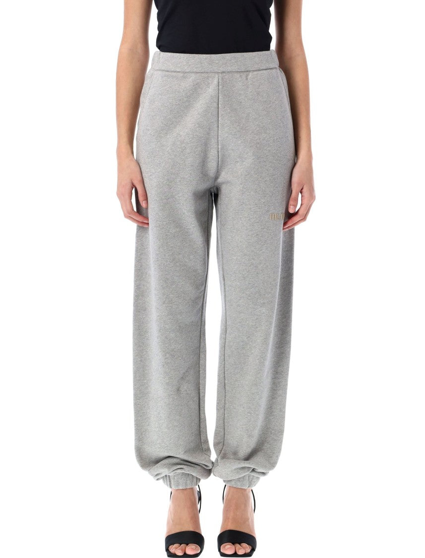 The Attico Relaxed Fit Heather Grey Fleece Jogging Pants
