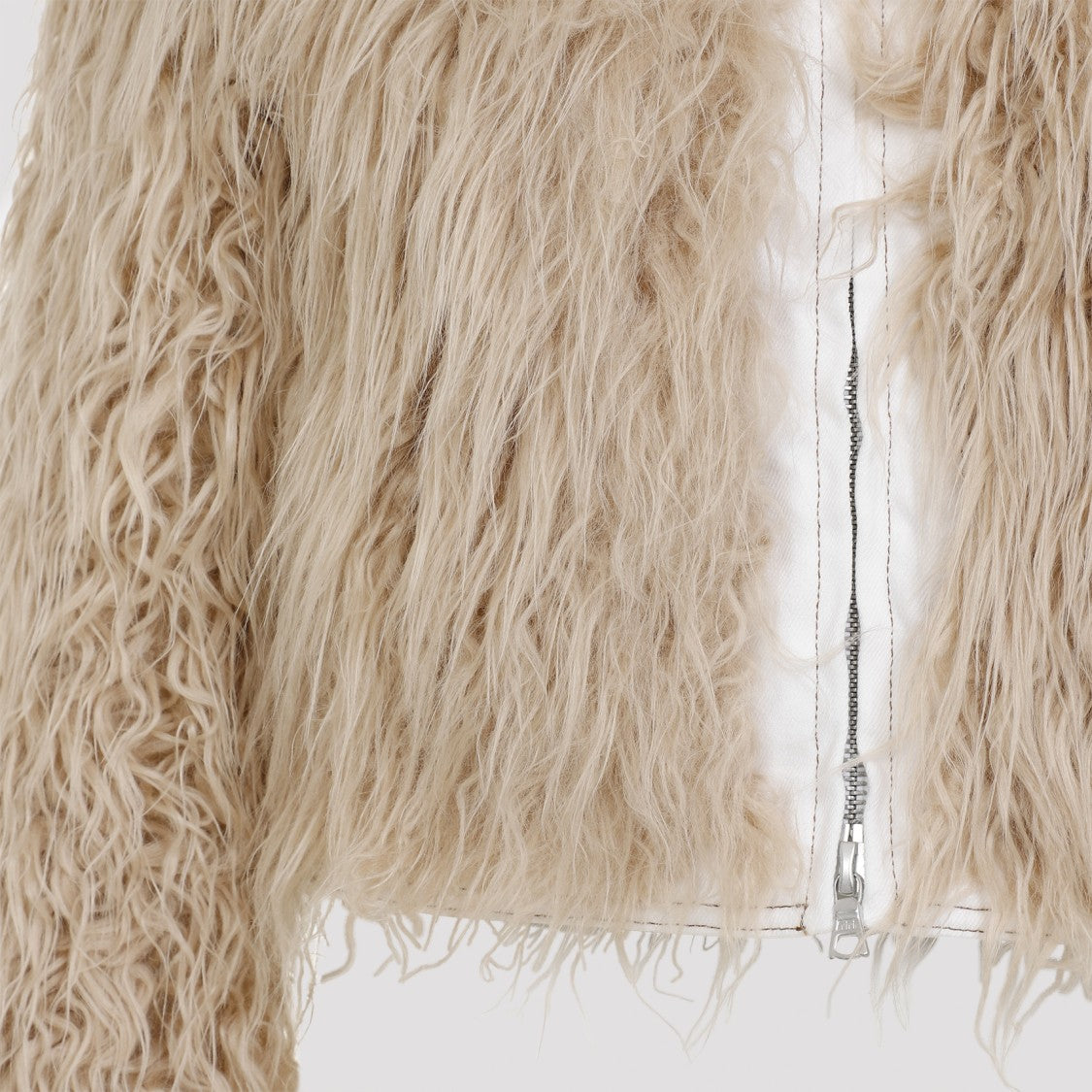 Dries Van Noten Faux Fur Jacket With Silhouette And Texture
