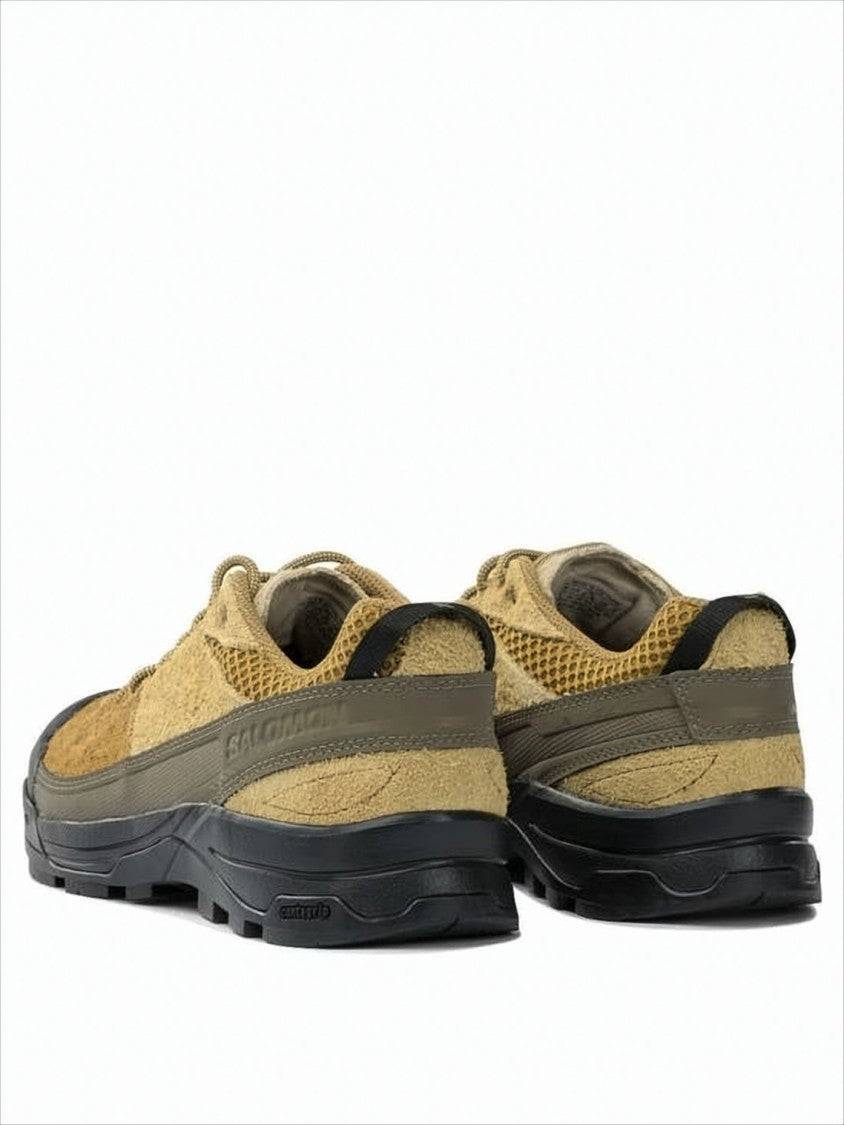 Salomon Textured Tan And Brown Sneakers