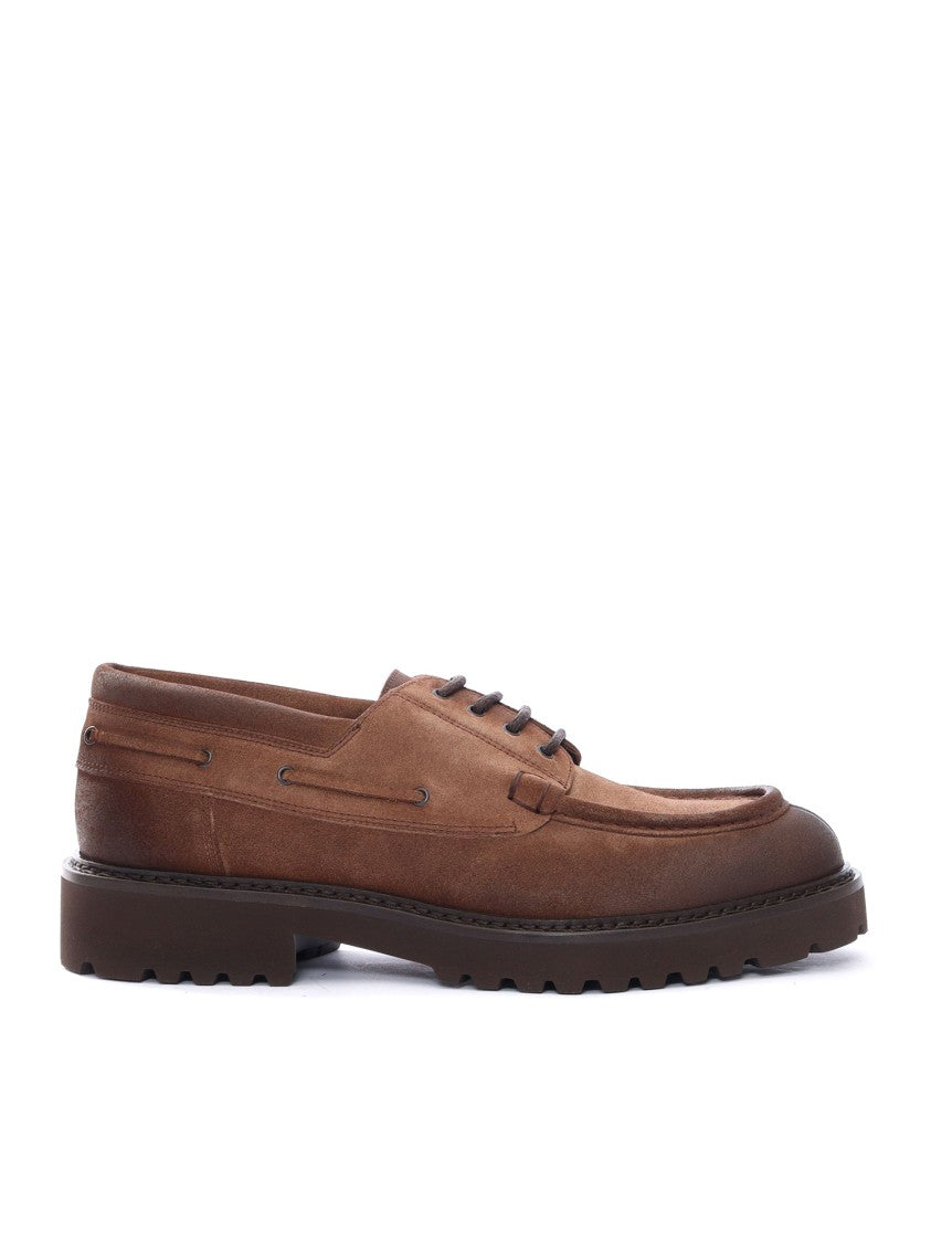 Doucal's Rich Brown Calfskin Derby Shoes