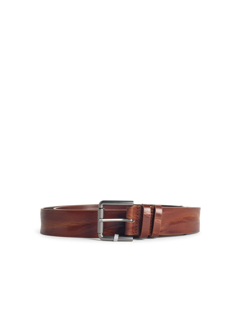 Max Mara Buckle 40X' Dark Brown Leather Long Belt