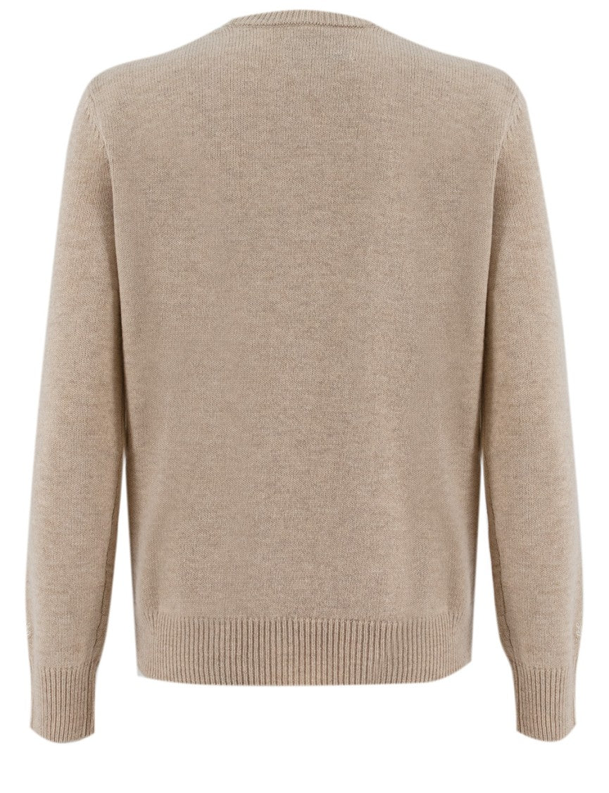 Mc2 Saint Barth Pastel Motif Cashmere-Blend Crew-Neck Jumper