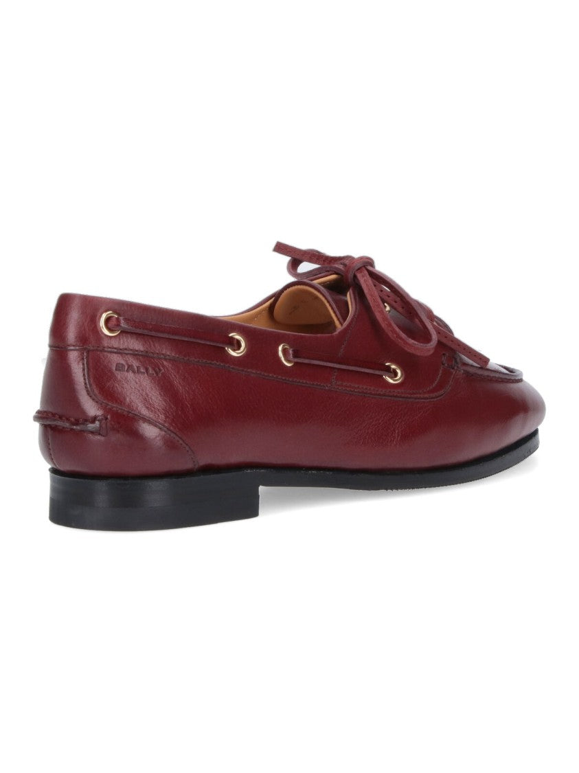 Bally Buffalo Leather Slip-On Moccasins With Tonal Logo Detail