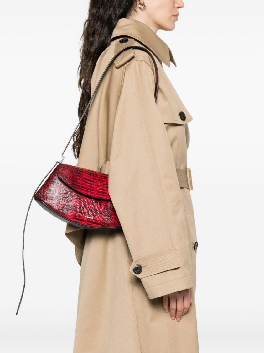 Jil Sander Structured Shoulder Bag In Rosso Vitello Leather