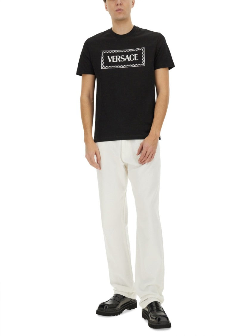 Versace T-Shirt With '90S Vintage Embroidered Logo