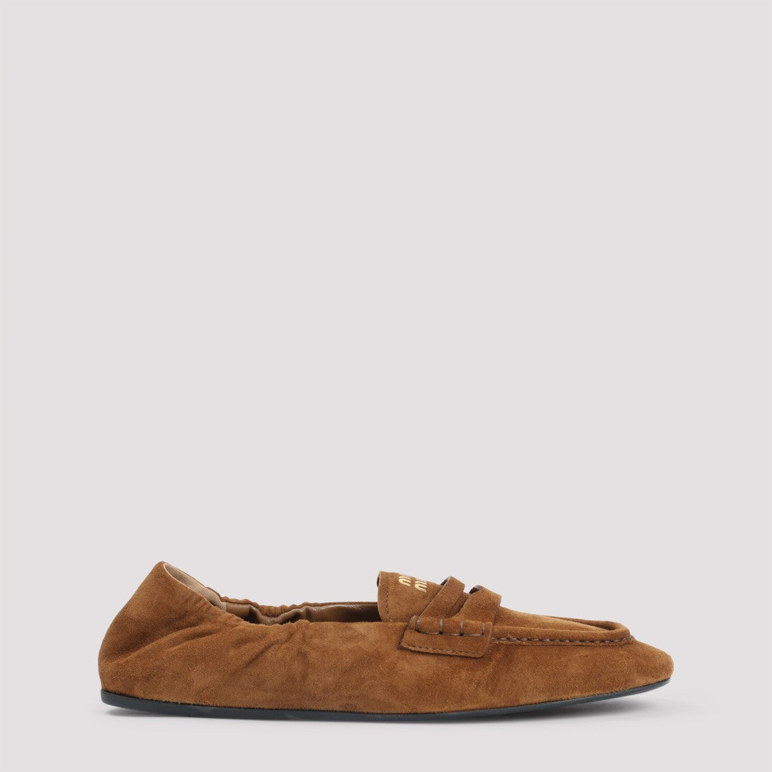 Miu Miu Brown Suede Lamb Leather Loafers