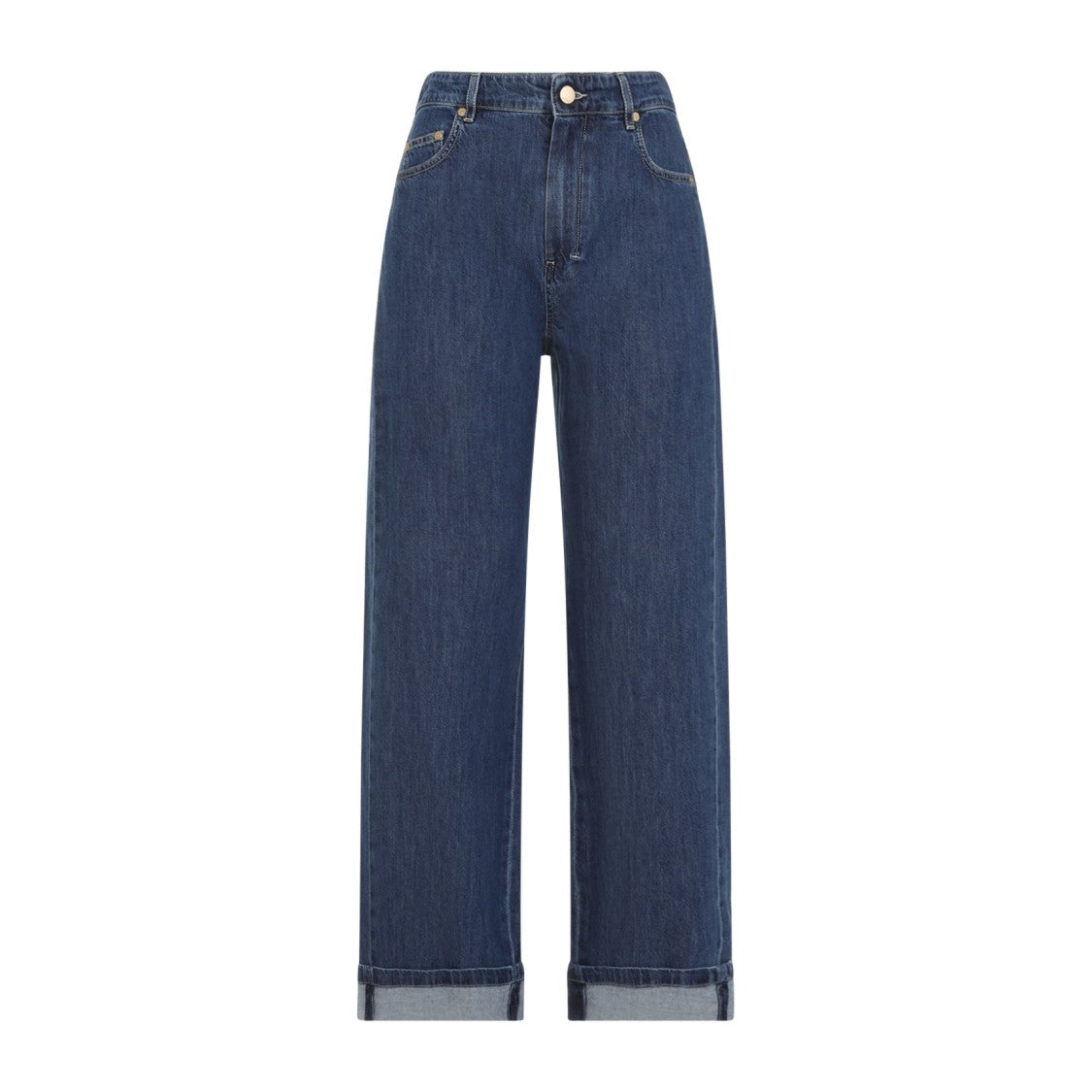 Max Mara Wide-Leg High-Waisted Jeans With Rolled Cuffs And Five-Pocket Styling