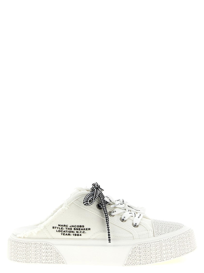 Marc Jacobs Slide-In Sneakers With Monogram-Textured Midsole And Frayed Edges