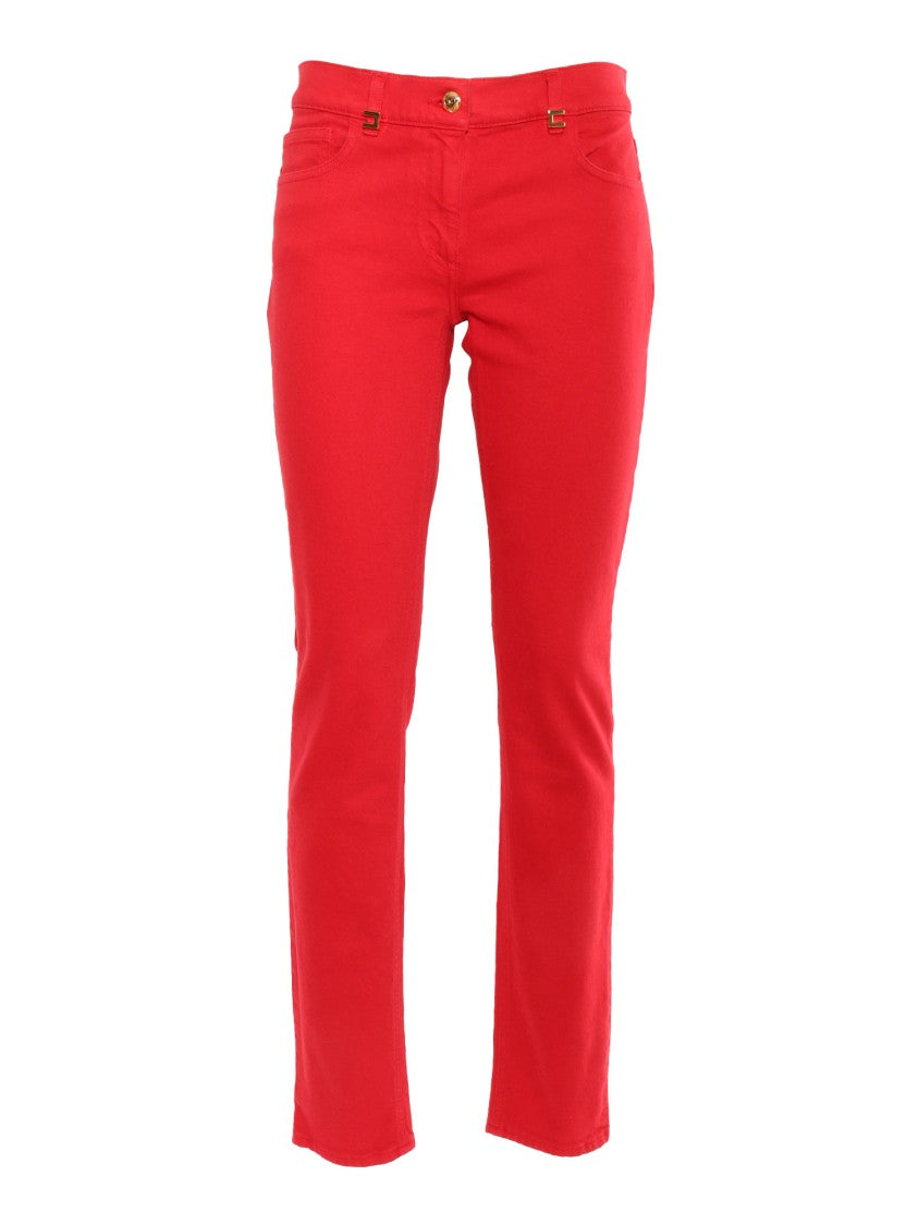 Elisabetta Franchi Fitted Red Jeans