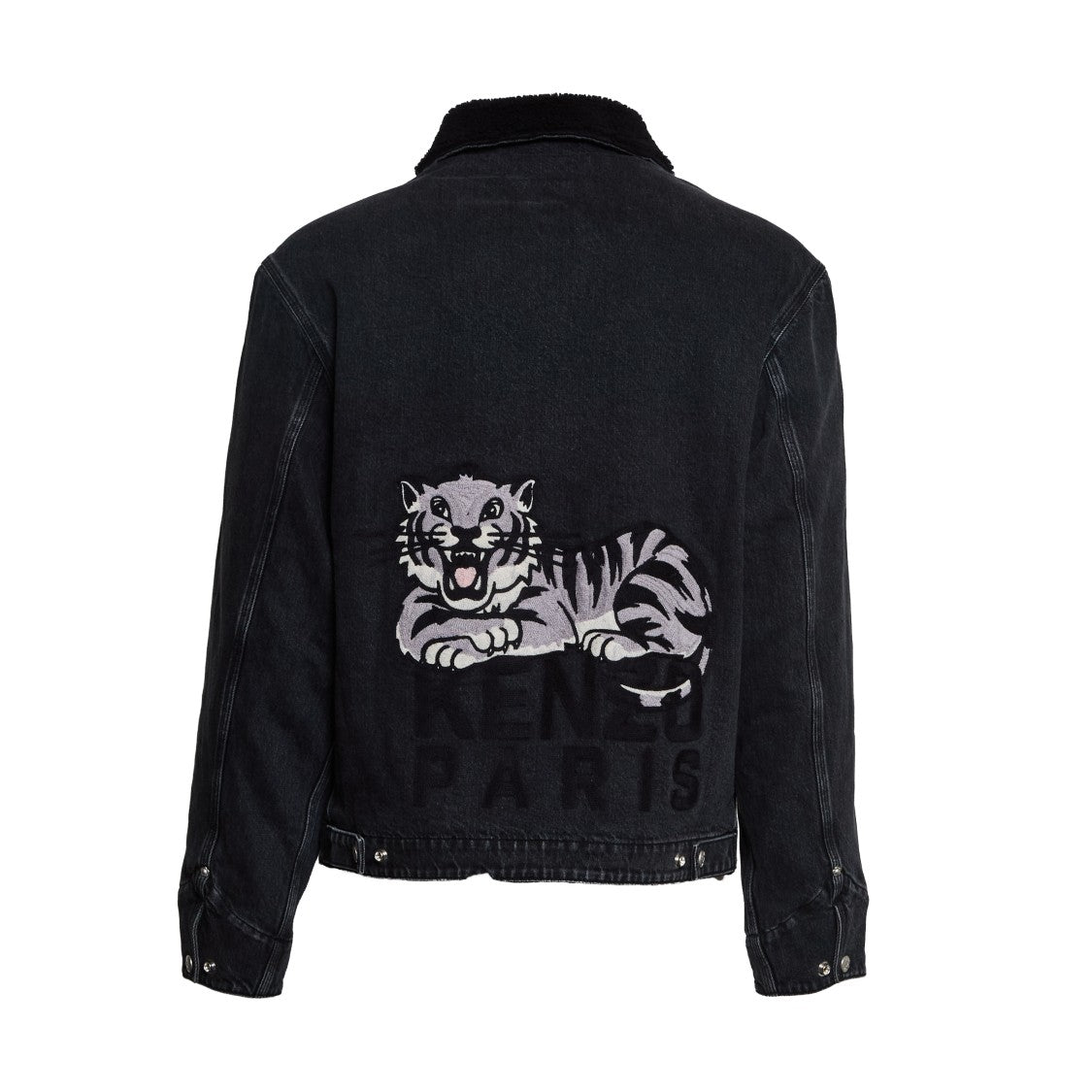Kenzo Happy Tiger Utility Fleece Denim Jacket