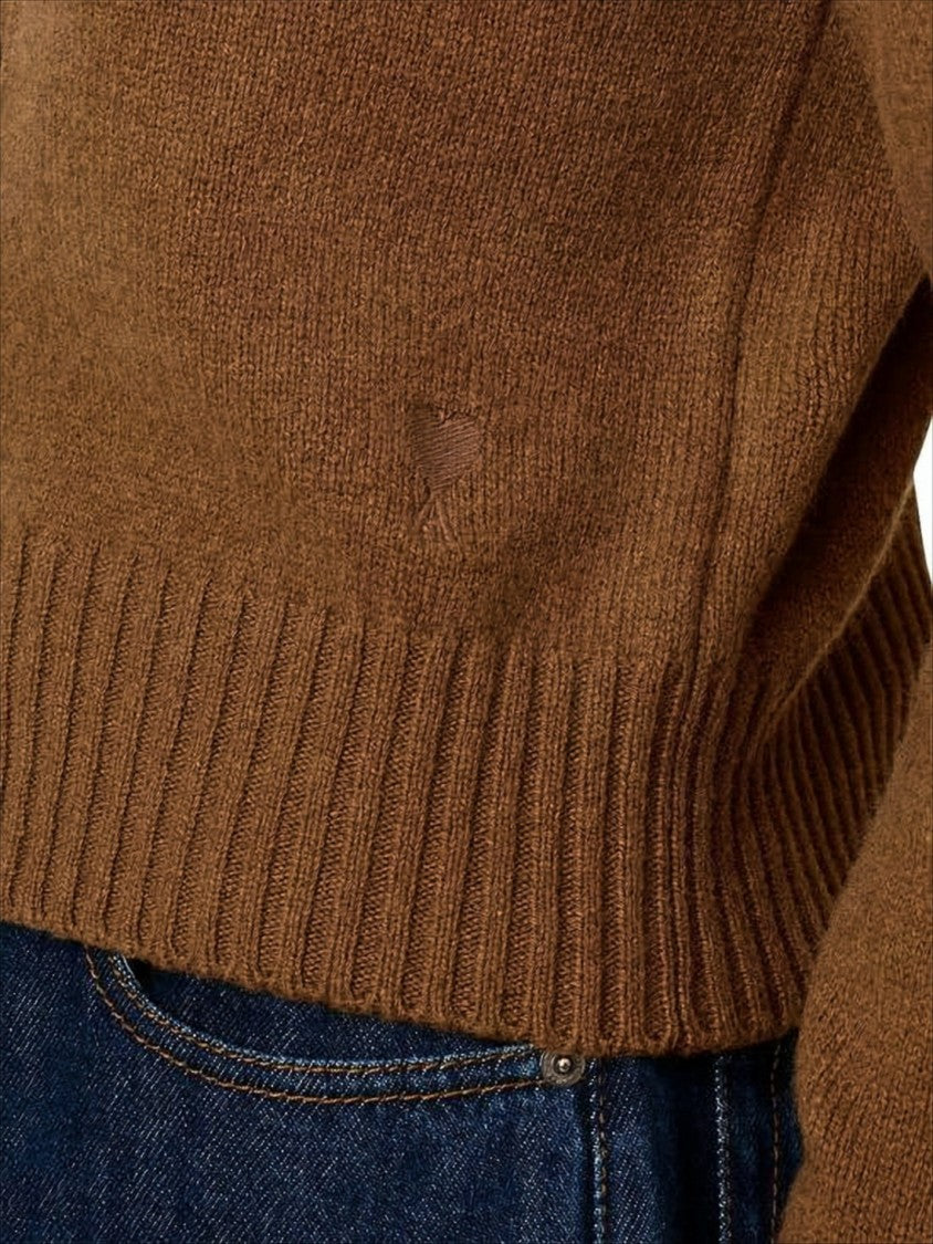 Ami Cropped Cashmere Blend Cardigan With Button-Down Front