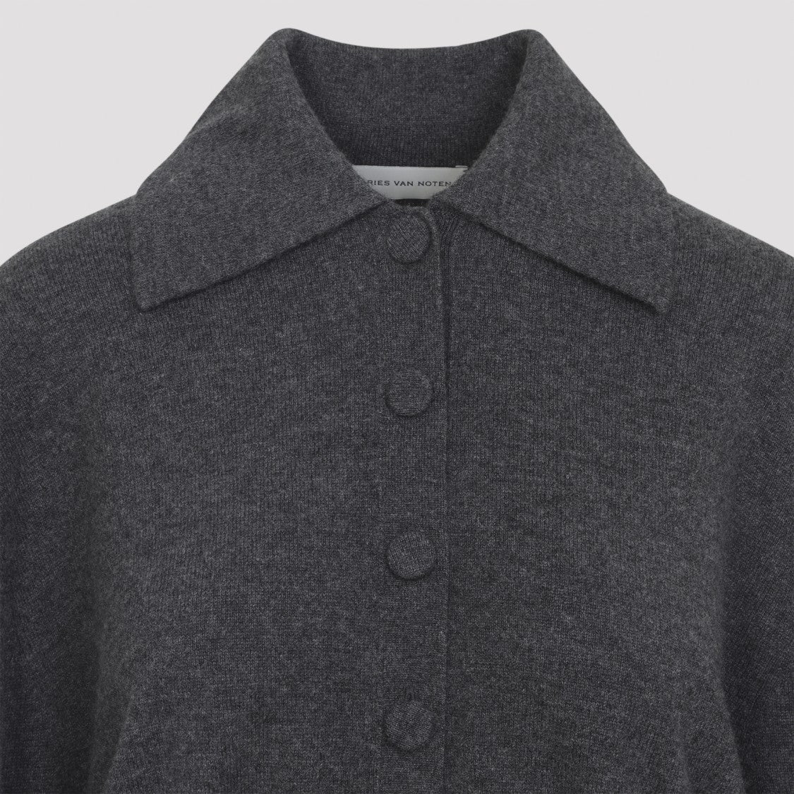 Dries Van Noten Dark Grey Cashmere Tigre Cardigan