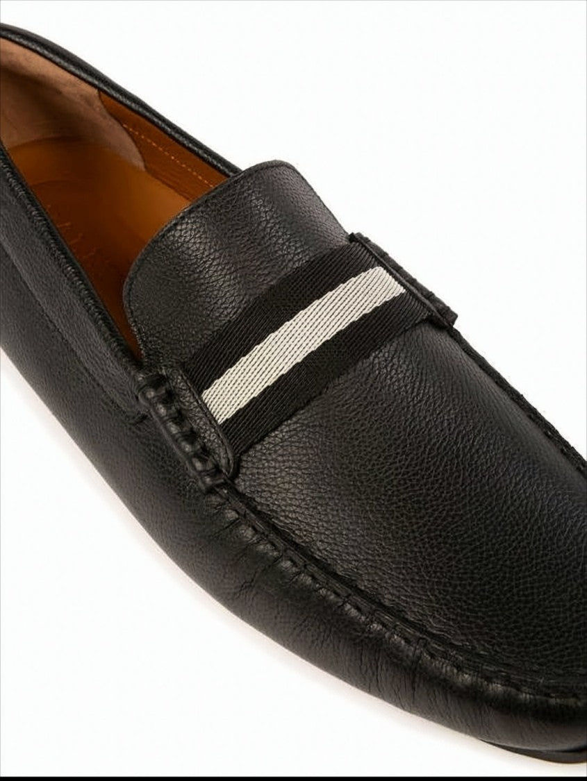 Bally Textured Cowhide Leather Loafers