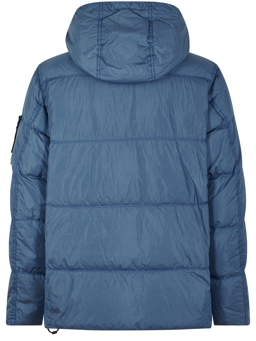 Stone Island Quilted Hooded Jacket With Two Front Pockets