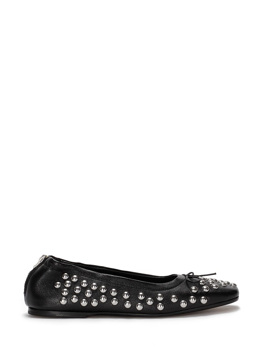 Golden Goose Amy Zip Closure Leather Ballet Flats