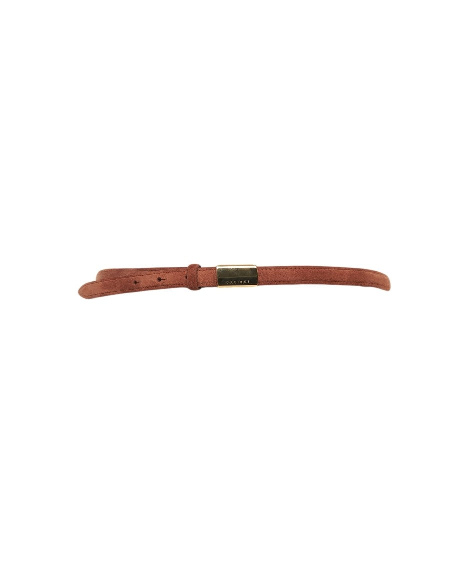 Orciani Suede Belt With Gold-Tone Buckle