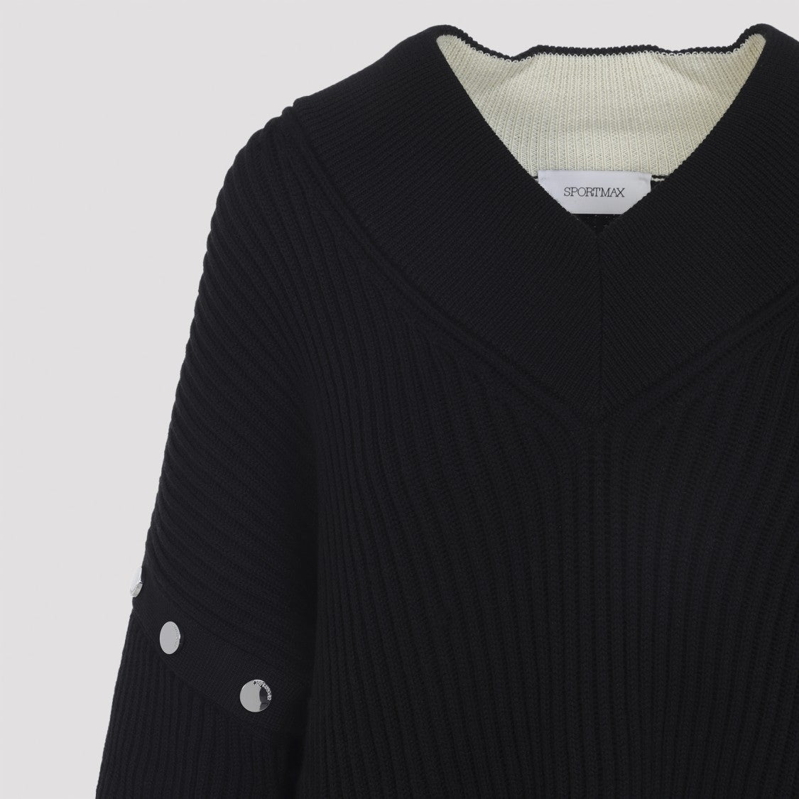 Sportmax Tay Black Virgin Wool Pullover
