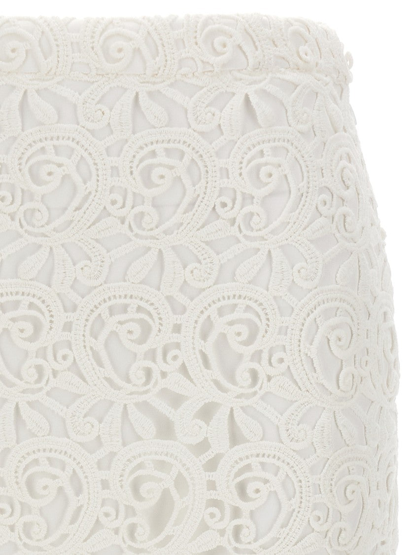 Burberry Floral Lace Skirt With Satin Lining