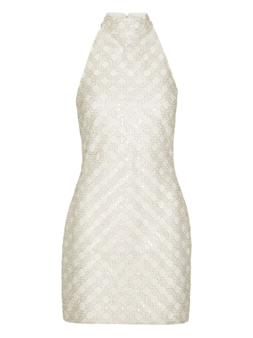 Rotate Sleeveless Mini Dress With High Neckline