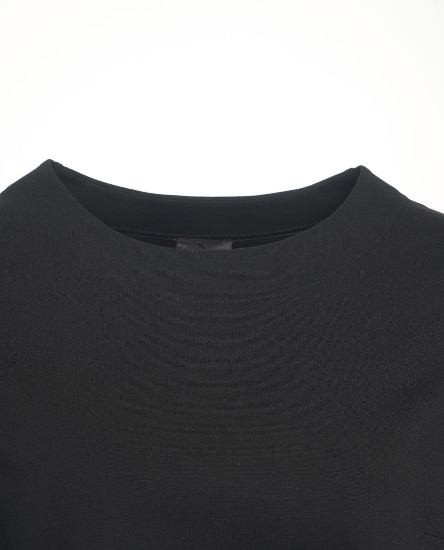 Oblo Unique Wool Sweatshirt With Trapeze Silhouette And Side Pleats
