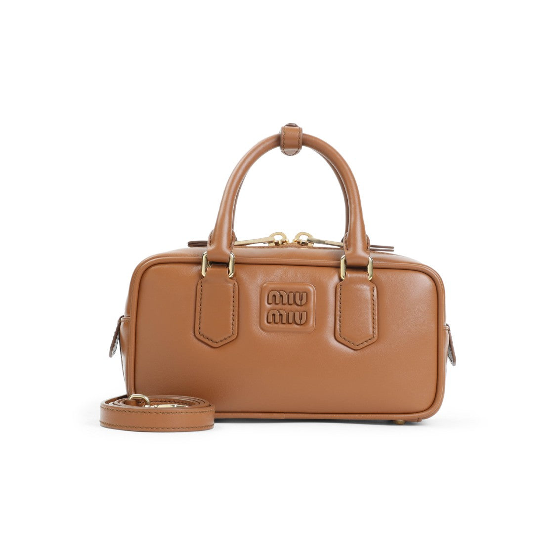 Miu Miu Structured Rectangular Handbag In Smooth Vitello Leather